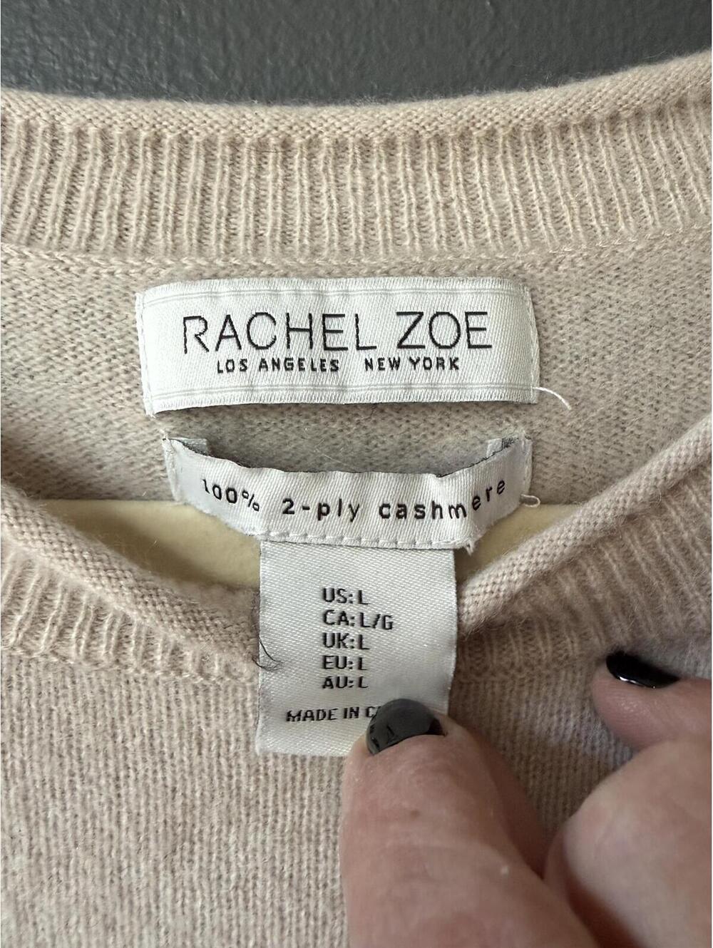 Rachel Zoe 100% Cashmere Crew Neck Sweater - Picture 4 of 9